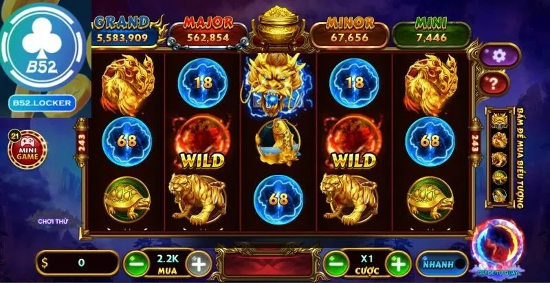 Các biểu tượng hũ thưởng trong kho báu tứ linh B52 club